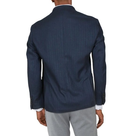 Lauren Ralph Lauren Mens Lacota Herringbone Classic Fit Sportcoat Navy 38Reg New - Picture 2 of 3